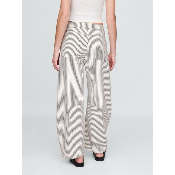 NWT Gap Horseshoe High Rise Jeans Womens 12 Indigo Stripe Barrell Leg - Picture 2 of 14